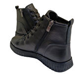Voog 23662 Kadın Deri Casual Comfort Bot Siyah