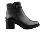 Castle Black 92160-1 Kadın Hakiki Deri Klasik Bot Siyah