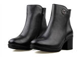 Castle Black 92160-1 Kadın Hakiki Deri Klasik Bot Siyah