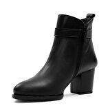 Castle Black 86608-1 Kadın Hakiki Deri Klasik Bot Siyah