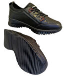 Ayak Trendi 1988 Kadın Hakiki Deri Casual Ayakkabı Siyah