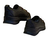 Ayak Trendi 1988 Kadın Hakiki Deri Casual Ayakkabı Siyah