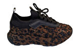 White Line Prens 116-2 Kadın Taşlı Sneaker Ayakkabı Leopar