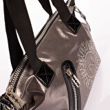 Nas 1058 Kadın Taşlı Omuz Çantası Gri