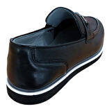 R&yıl 415 Erkek Hakiki Deri Toka Detaylı Casual Ayakkabı Siyah