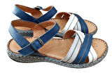 Castle Black 22382 Kadın Hakiki Deri Comfort Sandalet Lacivert