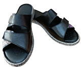 Castle Black 22366 Kadın Hakiki Deri Comfort Terlik Siyah