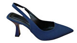 Şiko 809 Kadın Kadeh Ökçe Arka Açık Stiletto Ayakkabı Lacivert