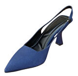 Şiko 809 Kadın Kadeh Ökçe Arka Açık Stiletto Ayakkabı Lacivert