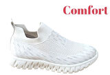 Divamod 502 Kadın Bej Triko Taşlı Memory Foam Tabanlıklı Comfort Sneaker Bej
