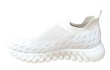 Divamod 502 Kadın Bej Triko Taşlı Memory Foam Tabanlıklı Comfort Sneaker Bej