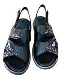 Castle Black 22383 Kadın Hakiki Deri Comfort Sandalet Siyah