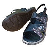 Castle Black 22383 Kadın Hakiki Deri Comfort Sandalet Siyah