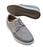 Wexperon W379 Erkek Hakiki Deri Bağcıklı Loafer Comfort Ayakkabı Nubuk Vizon