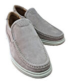 Wexperon W380 Erkek Hakiki Deri Bağcıksız Loafer Comfort Ayakkabı Nubuk Vizon