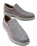 Wexperon W380 Erkek Hakiki Deri Bağcıksız Loafer Comfort Ayakkabı Nubuk Vizon
