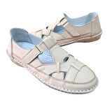 Fabbi 1025 Kadın Hakiki Deri Casual Comfort Ayakkabı Bej