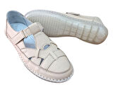 Fabbi 1025 Kadın Hakiki Deri Casual Comfort Ayakkabı Bej