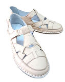 Fabbi 1025 Kadın Hakiki Deri Casual Comfort Ayakkabı Bej