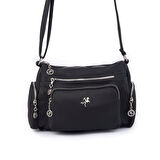 Nas 1327 Kadın Çapraz Kok Gözlü Günlük Omuz Çantası Siyah