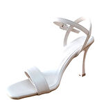 Bs Shoes 0090 Kadın Tek Bant Kadeh Ökçe Açık Ayakkabı Bej