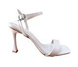 Bs Shoes 0090 Kadın Tek Bant Kadeh Ökçe Açık Ayakkabı Bej