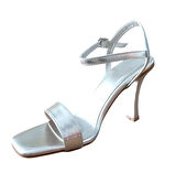 Bs Shoes 0090 Kadın Tek Bant Kadeh Ökçe Açık Ayakkabı Gümüş