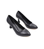 Lourenza 6002 Kadın Hakiki Deri 6.5 Cm Kadeh Ökçeli Kapalı Stiletto Siyah