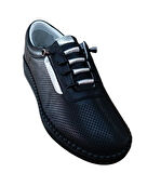 Lourenza 4018 Kadın Hakiki Deri Lastikli Comfort Ayakkabı Siyah