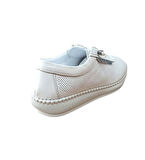 Lourenza 4018 Kadın Hakiki Deri Lastikli Comfort Ayakkabı Bej