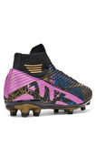 La Liga K565 Erkek Çoraplı Çim Saha Kramponu Siyah - Altın