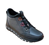 Fabbi 3660 Kadın Hakiki Deri Fermuarlı Comfort Bot Siyah