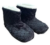 Auris B2025001 Kadın Peluş Kışlık Günlük Ev Botu Siyah