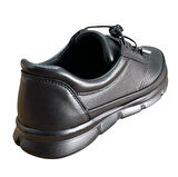 Fabbi 695 Kadın Hakiki Deri Lastikli Faylon Taban Kemik Çıkıntılı Günlük Casual Ayakkabı Siyah