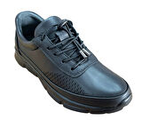 Fabbi 695 Kadın Hakiki Deri Lastikli Faylon Taban Kemik Çıkıntılı Günlük Casual Ayakkabı Siyah