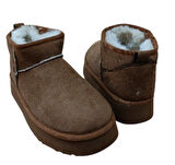 Ce&ce Bilekboy Kadın Süet Peluşlu Kalın Taban Günlük Bot Taba