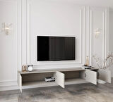Enwood Capella Kumtaşı Rengi Mdf 5 Kapaklı Duvara Monte 200 Cm Tv Ünitesi