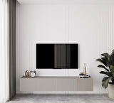 Enwood Capella Kumtaşı Rengi Mdf 4 Kapaklı Duvara Monte 180 Cm Tv Ünitesi