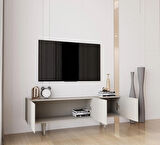 Enwood Capella Kumtaşı Rengi Mdf 3 Kapaklı Ahşap Ayaklı 140 Cm Tv Ünitesi
