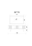 ENWOOD SPİCA SAFİR MEŞE RENGİ MDF 3 KAPAKLI AHŞAP AYAKLI 140 CM TV ÜNİTESİ