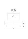 ENWOOD RİGEL COUNTRY BEYAZ MDF 2 KAPAKLI (DÜŞME KAPAK) AHŞAP AYAKLI 160 CM TV ÜNİTESİ