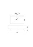 ENWOOD RİGEL COUNTRY BEYAZ MDF 2 KAPAKLI (DÜŞME KAPAK) AHŞAP AYAKLI 160 CM TV ÜNİTESİ