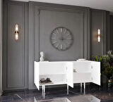 ENWOOD CAPELLA BEYAZ MDF 4 KAPAKLI RAFLI 160 LİK KONSOL