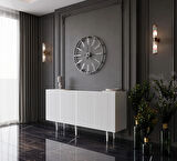 Enwood Capella Beyaz Mdf 4 Kapaklı Raflı 140 Lık Konsol