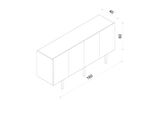 ENWOOD CAPELLA GRİ MDF 4 KAPAKLI RAFLI 160 LIK KONSOL