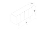 ENWOOD CAPELLA GRİ MDF 4 KAPAKLI RAFLI 140 LIK KONSOL