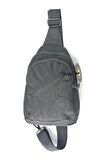 Gri Krinkıl Su Geçirmez Kumaş Unisex Çapraz Body Bag ve  Göğüs Çantası / 3200