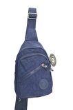 Lacivert Krinkıl Su Geçirmez Kumaş Unisex Çapraz Body Bag ve  Göğüs Çantası / 3200