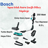 Bosch  250 Watt Prohygienic Aqua Islak Kuru Şarjlı Dikey Süpürge