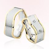 Dalgalı Taşlı Altın Alyans 3203